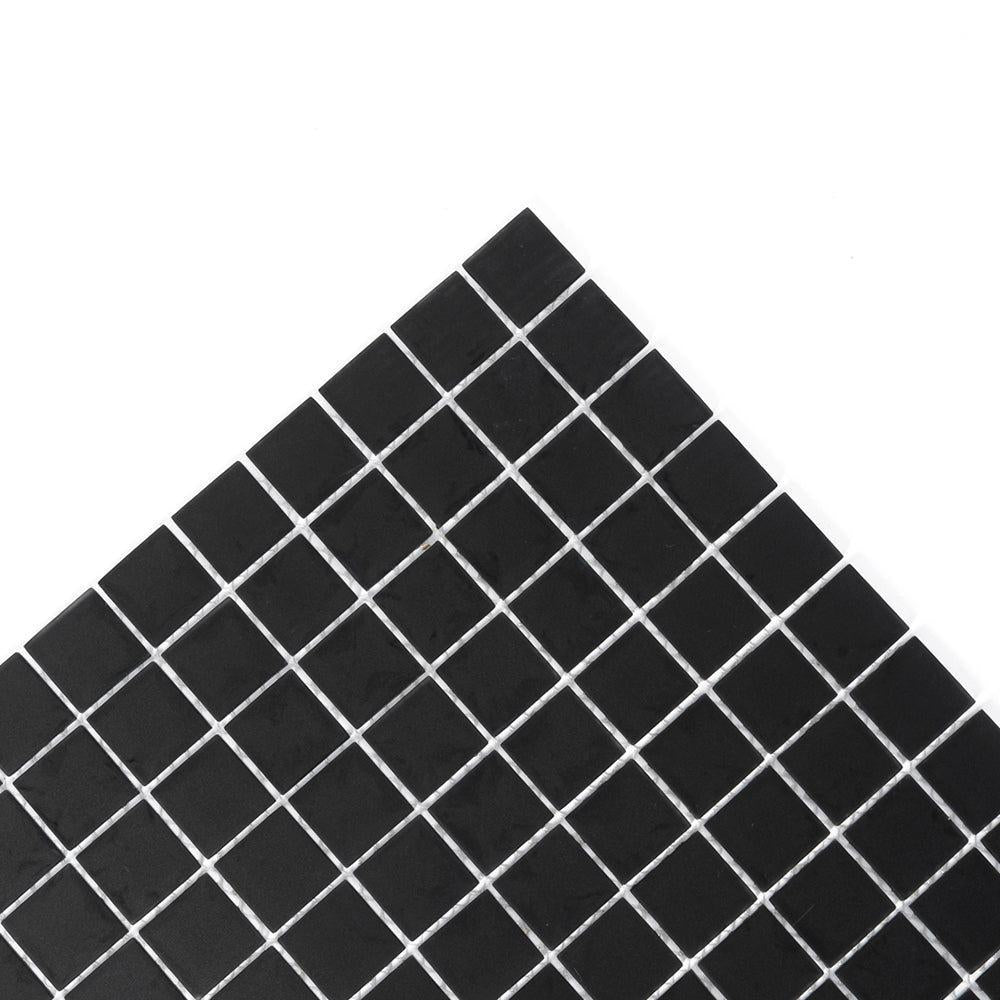 Glacier Black 1X1 Frosted Glass Tile | Tile Club
