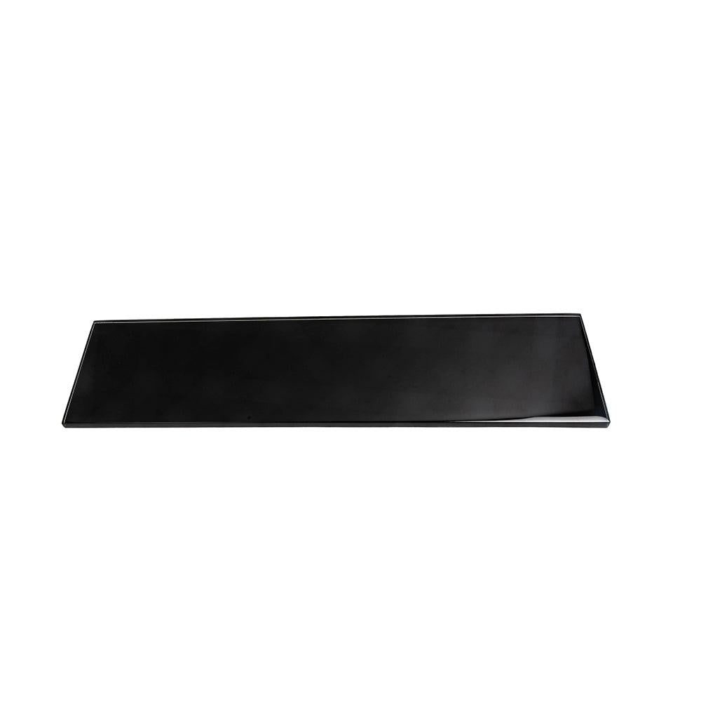 Glacier Black 4X16 Polished Glass Tile | Tile Club