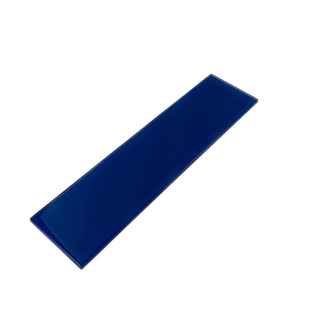 Glacier Cobalt Blue 4X16 Polished Glass Tile | Tile Club