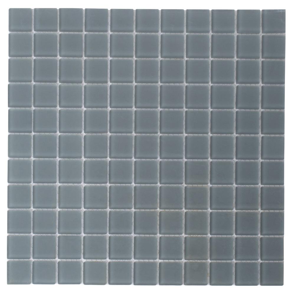 Glacier Dark Gray 1X1 Frosted Glass Tile