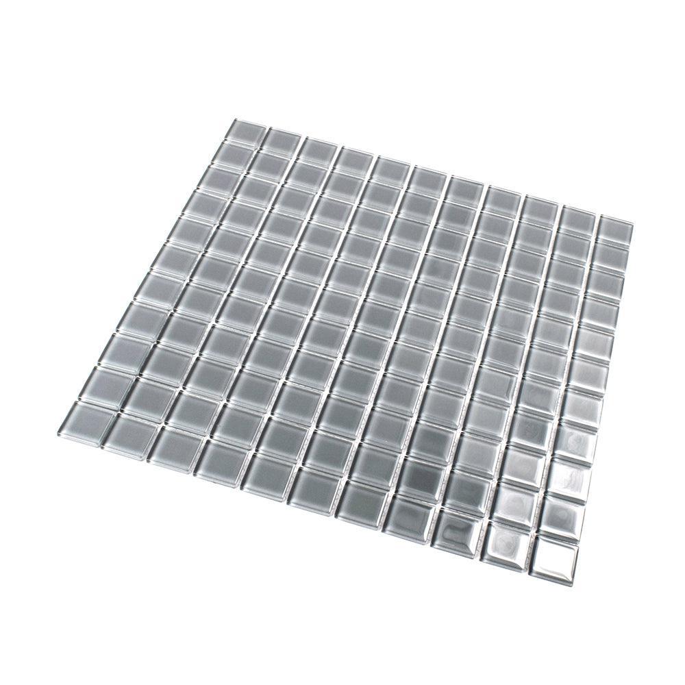 Glacier Dark Gray 1X1 Polished Glass Tile | Tile Club