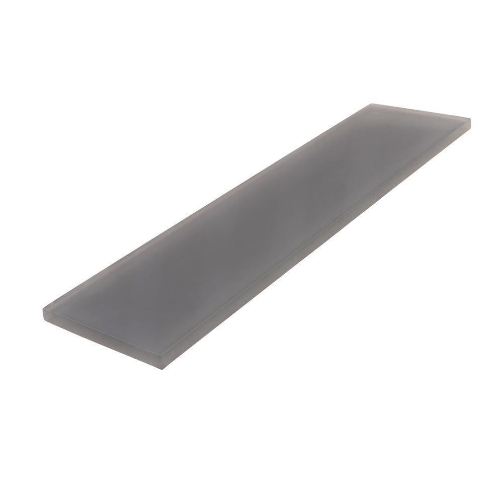 Glacier Dark Gray 3" x 12" Frosted Glass Tile | Tile Club