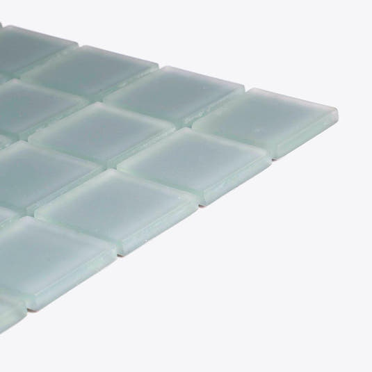 Glacier Gray 1X1 Frosted Glass Tile | Tile Club