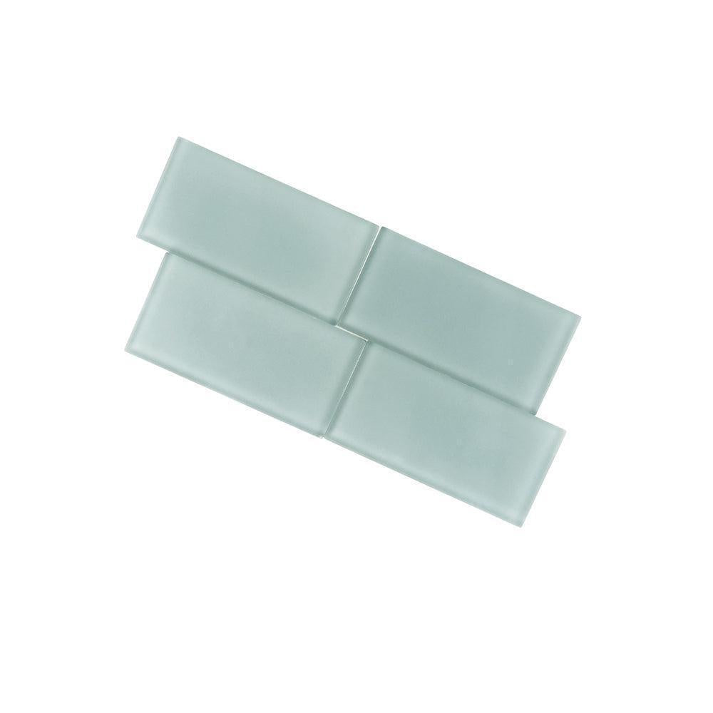 Glacier Gray 3X6 Frosted Glass Subway Tile | Tile Club