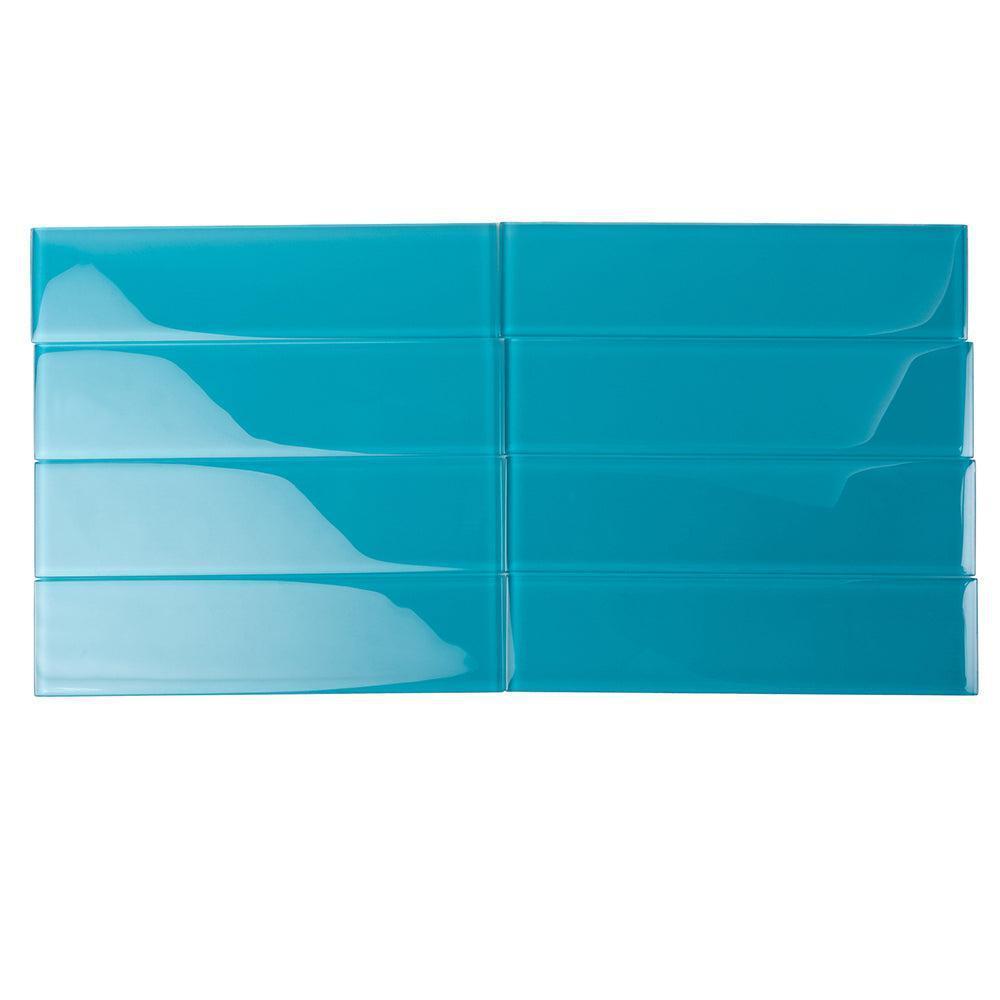 Glacier Laguna Blue 3X12 Polished Glass Tile | Tile Club