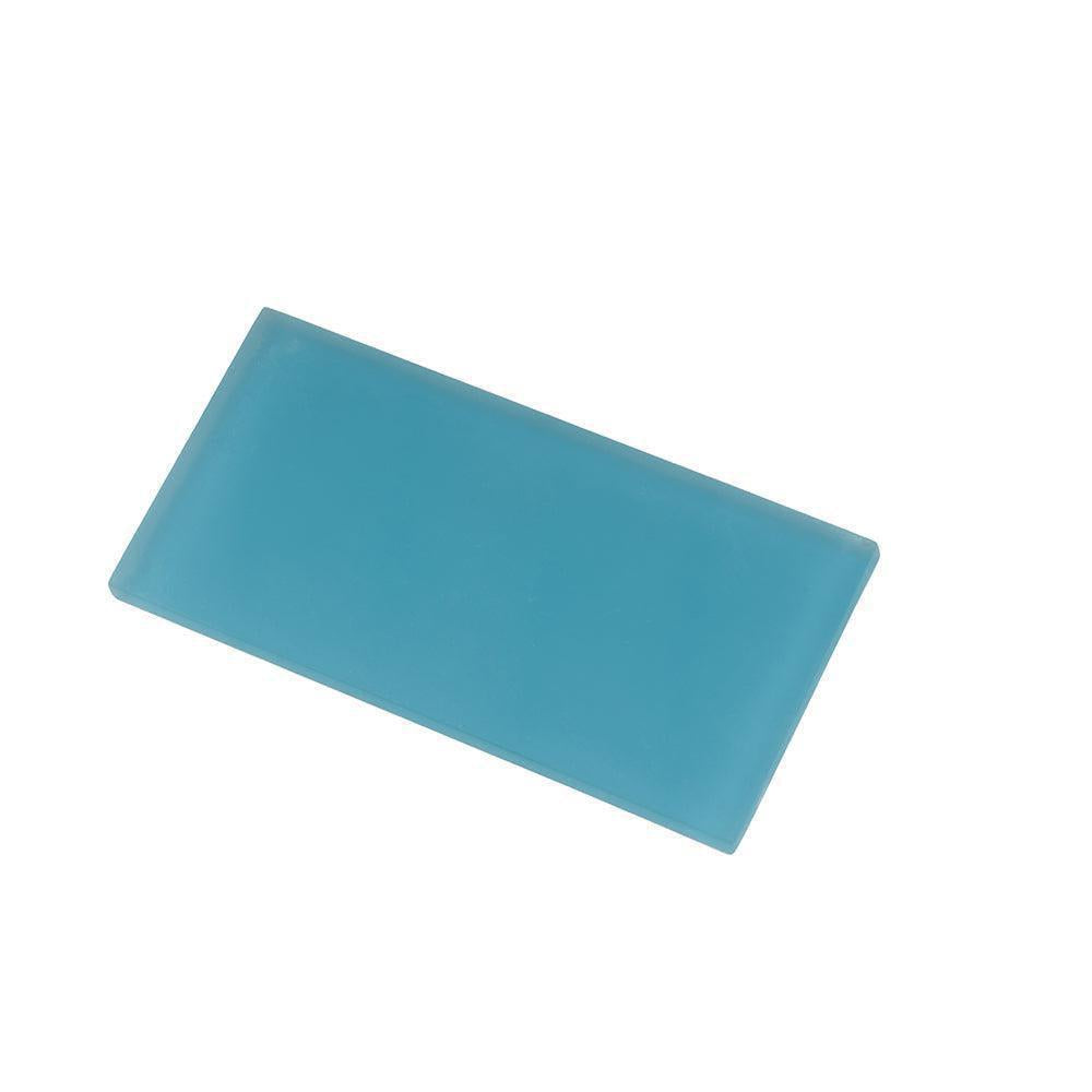 Glacier Laguna Blue 3X6 Frosted Glass Subway Tile | Tile Club