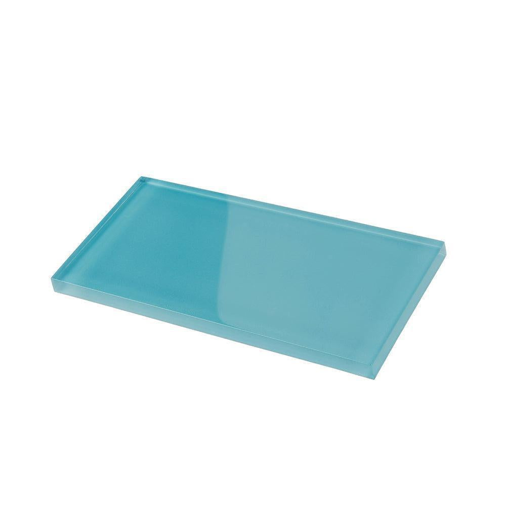 Glacier Laguna Blue 3X6 Polished Glass Subway Tile | Tile Club