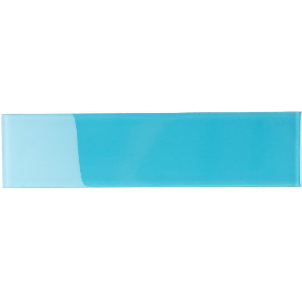 Glacier Laguna Blue 4X16 Polished Glass Tile