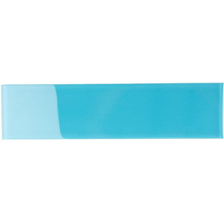 Glacier Laguna Blue 4X16 Polished Glass Tile Sample