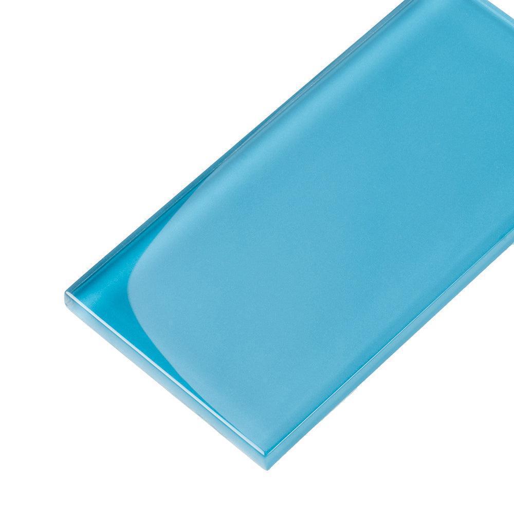 Glacier Ocean Blue 3" x 6" Polished Glass Subway Tile | Tile Club