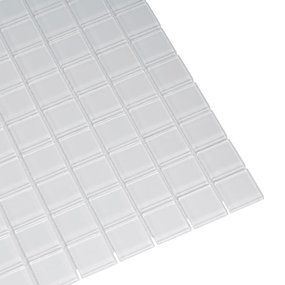 Glacier Pure White 1X1 Polished Glass Tile