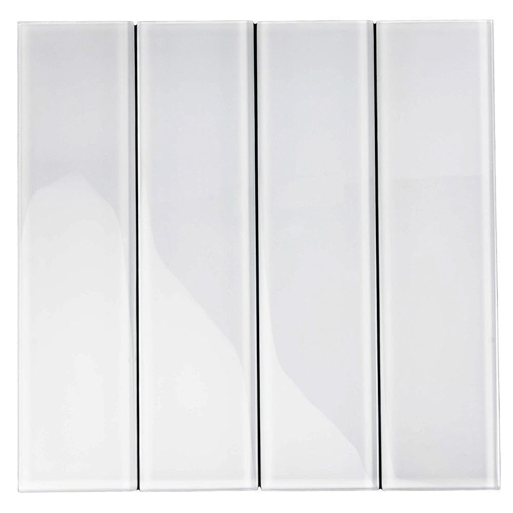 Glacier Pure White 3X12 Polished Glass Tile | Tile Club