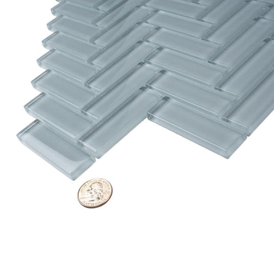 Gray Herringbone Glass Tile | Tile Club