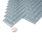 Gray Herringbone Glass Tile | Tile Club