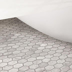 2 Inch White Carrara Hexagon Honed Marble Mosaic Tile | Tile Club