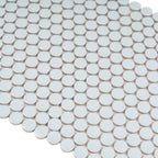 Light Blue Buttons Porcelain Penny Round Tile | Tile Club