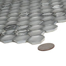 Matte Silver Hexagon Glass Mosaic Tile | Tile Club