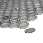 Matte Silver Hexagon Glass Mosaic Tile | Tile Club