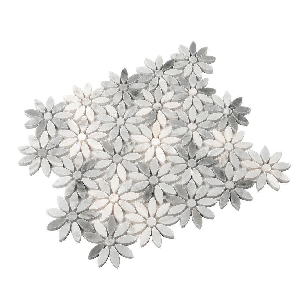 Meadow Bianco Carrara Marble Mosaic Tile | Tile Club