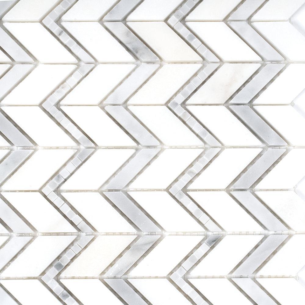 Metropolitan Chevron Marble Mosaic Tile | Tile Club