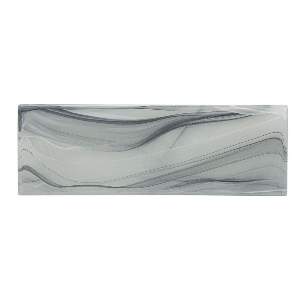 Gray Sea Glass Swirled Subway Tile