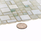 Pearl White Mini Versailles Glass Mosaic Tile | Tile Club