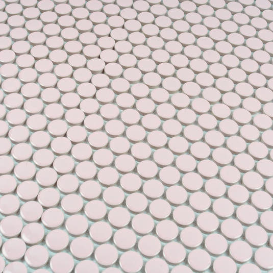 Pink Buttons Porcelain Penny Round Tile | Tile Club