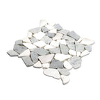 River Pebbles Carrara & Thassos Marble Tile | Tile Club