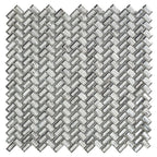Silver Herringbone Glass Mosaic Tile 