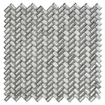 Silver Herringbone Glass Mosaic Tile 