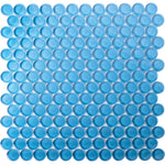 Sky Blue Penny Round Glass Tile