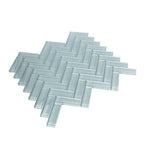 Chic Gray Herringbone Glass Tile | Tile Club