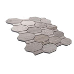 Textured Elongated Wooden Beige Hexagon Marble Mosaic Tile | Tile Club
