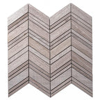 Textured Wooden Beige Chevron Marble Mosaic Tile | Tile Club