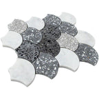 Gray and White Terrazzo Scale Mosaic Tile | Tile Club