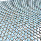 Turquoise Blue Buttons Porcelain Penny Round Tile | Tile Club