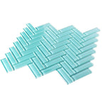 Turquoise Herringbone Glass Tile | Tile Club