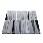 Villa Pyramids Blue Glass & Marble Mosaic Tile | Tile Club