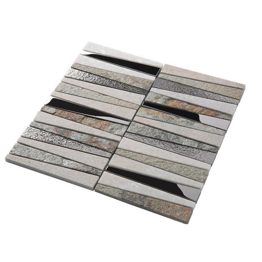 Villa Pyramids Quartz & Glass Mosaic Tile | Tile Club