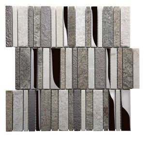 Villa Rapids Quartz & Glass Mosaic Tile Sample
