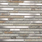 Waterfall Metal Quartz Linear Metal And Quartz Mosaic Tile | Tile Club