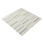 Waterfall Platinum White Glass Mosaic Tile | Tile Club