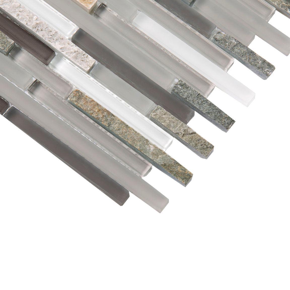 Waterfall Quartz Linear Glass And Quartz Mosaic Tile | Tile Club