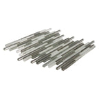 Waterfall White And Grey Linear Glass Mosaic Tile | Tile Club