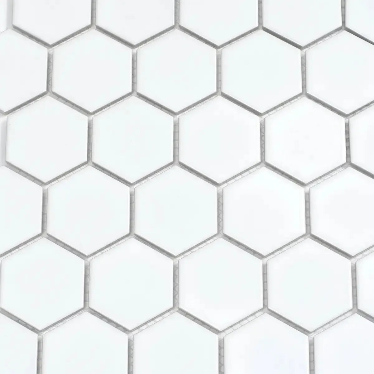 2'' White Matte Hexagon Porcelain Mosaic | Tile Club