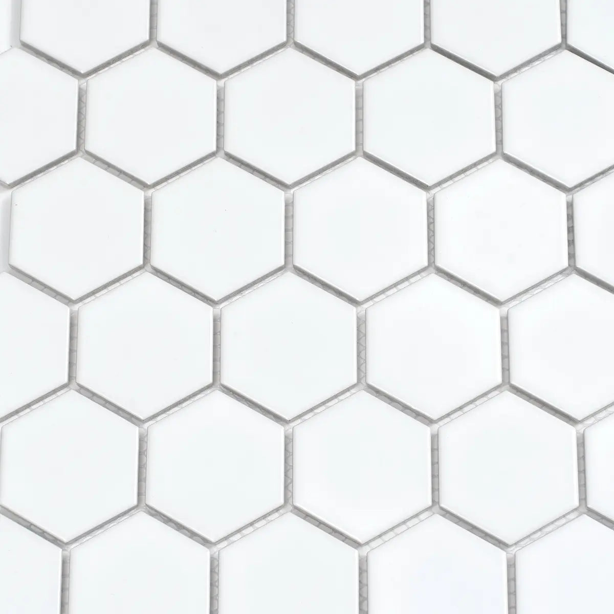 2'' White Matte Hexagon Porcelain Mosaic | Tile Club