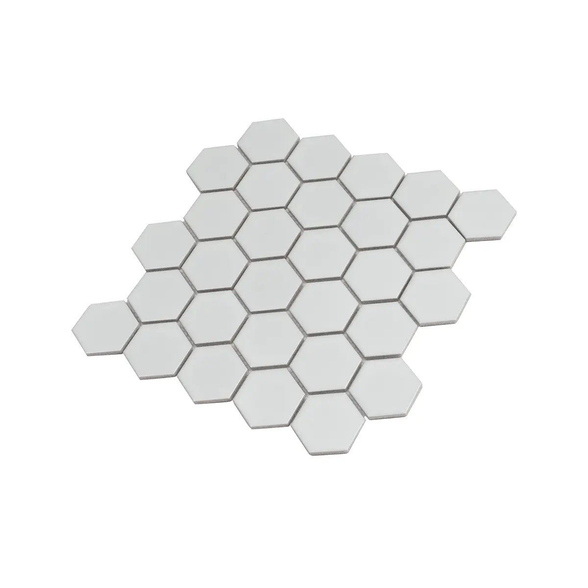2'' White Matte Hexagon Porcelain Mosaic | Tile Club