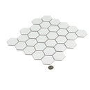 2'' White Matte Hexagon Porcelain Mosaic | Tile Club
