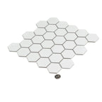 2'' White Matte Hexagon Porcelain Mosaic | Tile Club