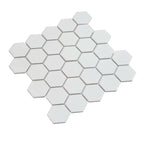 2'' White Matte Hexagon Porcelain Mosaic | Tile Club